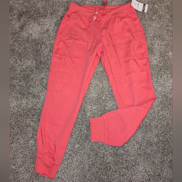 NWT Med Couture Touch Light Coral Scrub Pants Size Small - Picture 1 of 7